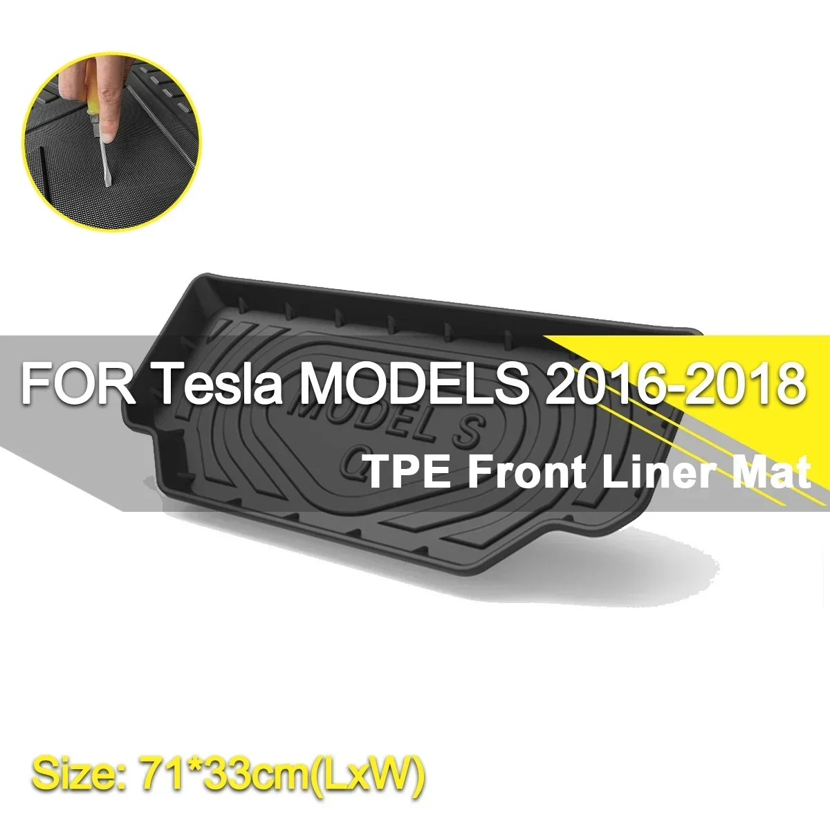 

Car Rear Trunk Cover Mat Non-Slip Waterproof Rubber TPE Cargo Liner Accessories For Tesla MODEL S 2016-2018