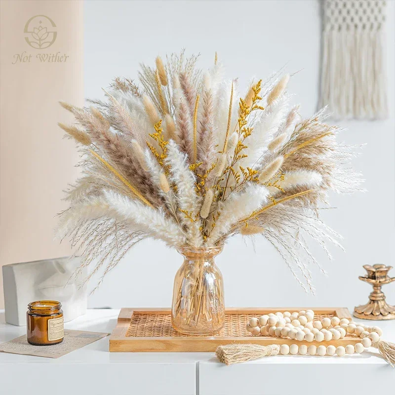 

Dried Flowers Pampas Grass Boho Home Decor Bunny Tail Goldenrod Diy Bouquet Wedding Party Supplies Table Decoration Flores Secas