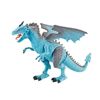 Electric Remote Dinosaur Spray Dragon Roar Walking Control Simulation Animal Model Kids Toys for Christmas Gift blue 1