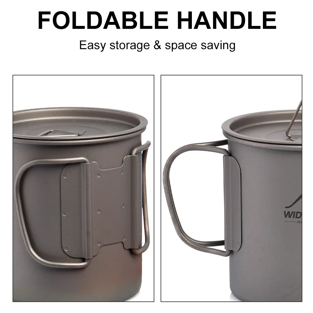 Portable Cups Widesea Camping Mug Titanium Cup Tourist Tableware Picnic Utensils Outdoor Kitchen Equipment Travel Cooking Set Cookware Hiking