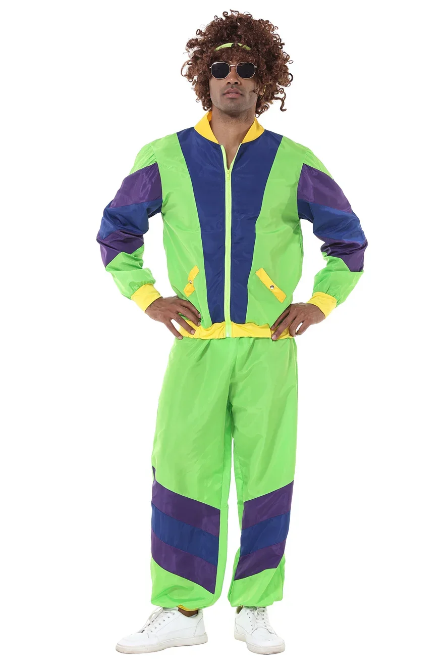 Personalized Hip Hop Rock Adult Men's 80s Retro Sportswear Hippie Disco Cosplay Costume Rave Suit Party Performance Dance Clothe