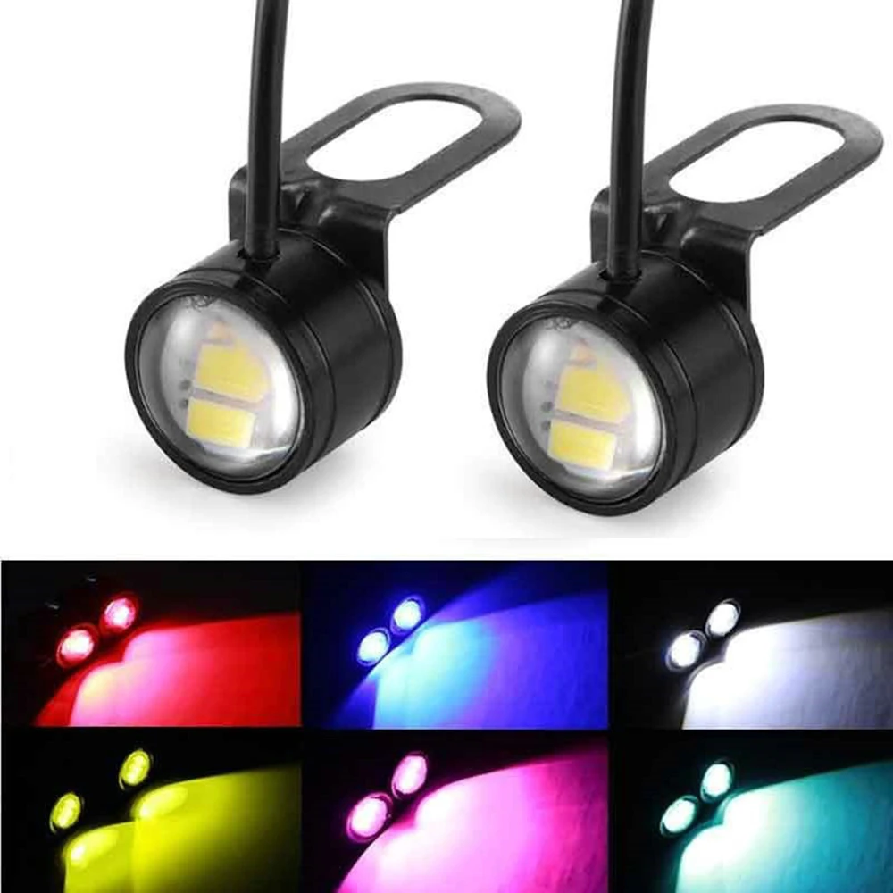 

2PCS Motorcycle explosion flash colored light modification light accessories - Eagle pedal LED mirror front explosion flash