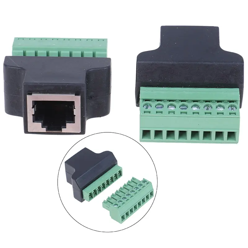 1pcs High Quality RJ45 To Screw Terminal Adaptor RJ45 Female To 8 Pin Connector RJ45 Splitter For CCTV DVR CCTV Accessories