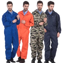 Summer Coveralls Polycotton Long Sleeved Hooded Work Clothing Dust-Proof Workshop Workwear Outdoor Jumpsuit Working Coveralls