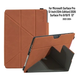 Premium PU Leather Protective Business Cover - Surface Pro  9 10 11 (Brown)