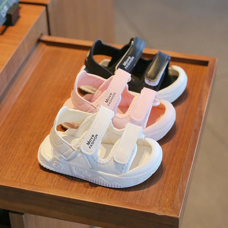 Summer Soft Bottom Children Sandals 1-4 Y Baby Boy Girl Beach Shoes Anti-kick Protection Head Toddler Functional Sandals G12183 1