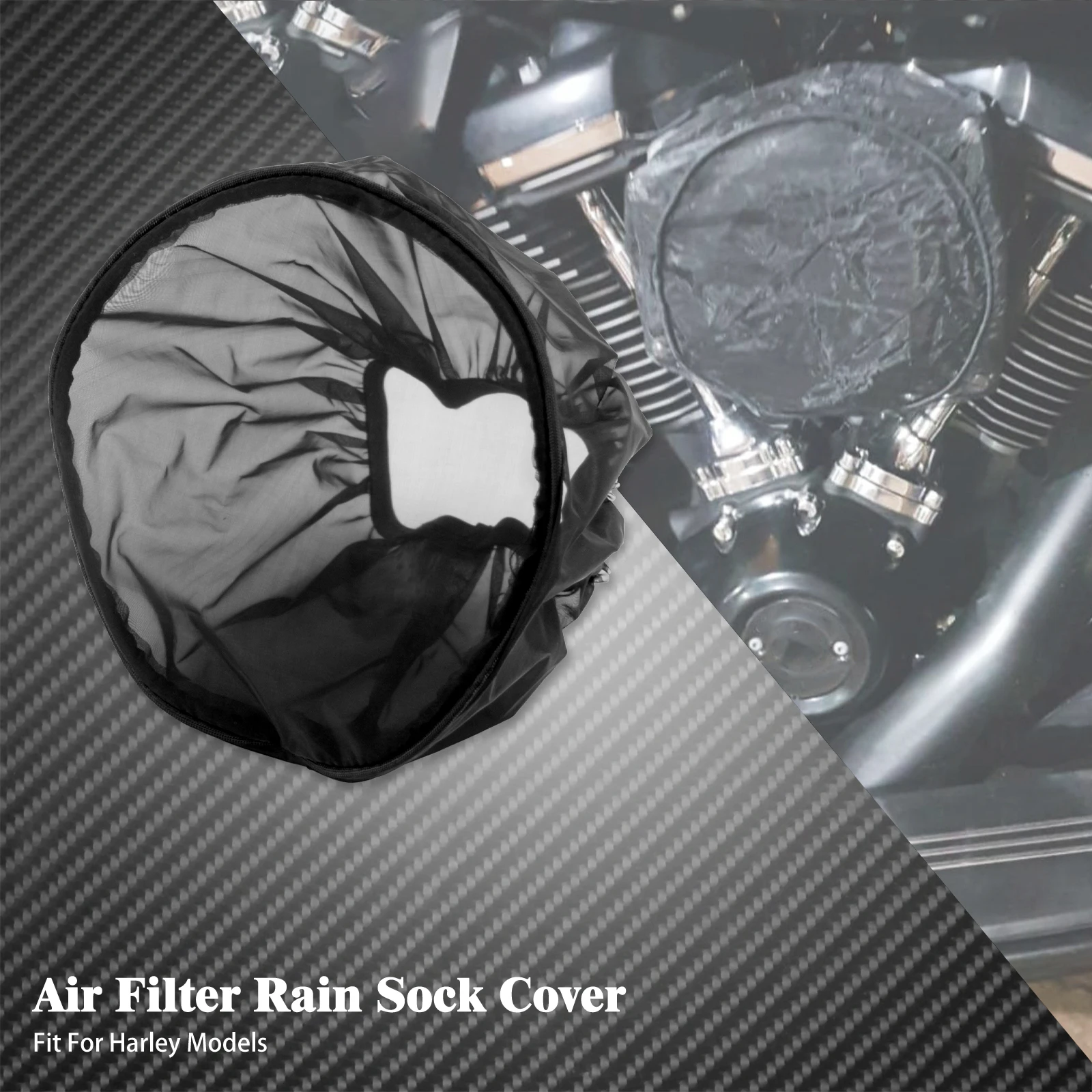 Motorrad Regen Socke Luftfilter Abdeckung Wasserdichte Schutzhülle Schwarz Für Harley Touring Dyna Softail Sportster 883 1200 48 72 – Detail 21