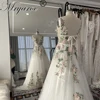 Mryarce 2024 Colorful Embroidery Lace Flowy Wedding Dresses Sleeveless A Line Open Back Bridal Gowns 1