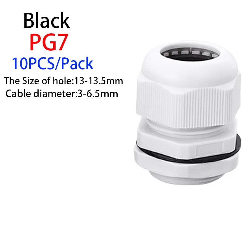 Le Petit Gland 20 Pcs PG7 White Nylon Waterproof Cable Gland 3-6.5mm Dia. W/ Lock-Nut & Gasket - Revamp Direct Locking Cables