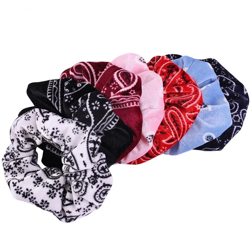 Koranische Samt Paisley Haargummis Große Haar Accessoires_voghion.com
