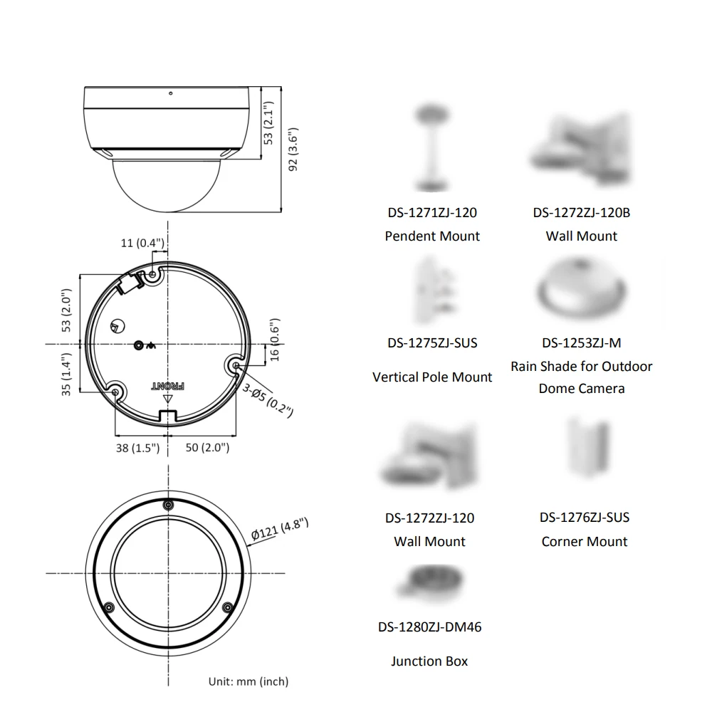 Hikvision IP Camera 8MP 4K Acusense IR Fixed Dome DS-2CD2186G2-I DS-2CD2186G2-ISU POE Security Protection CCTV Surveillance IP67