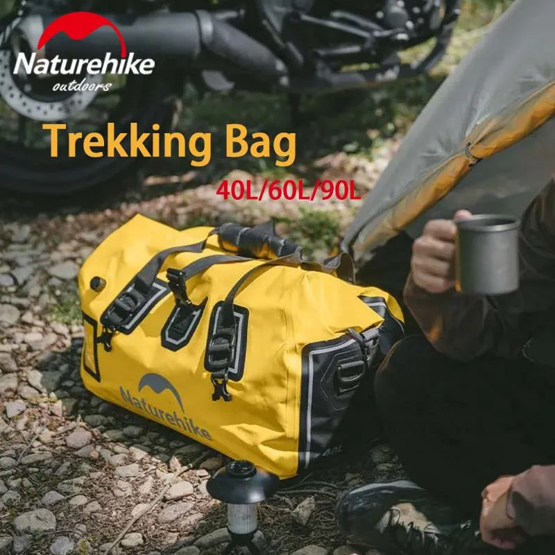 Naturehike 40L/60L/90L River Trekking Bag Outdoor 500D PVC Net Clamping Cloth Waterproof Sport Storage Bag Beach Travel