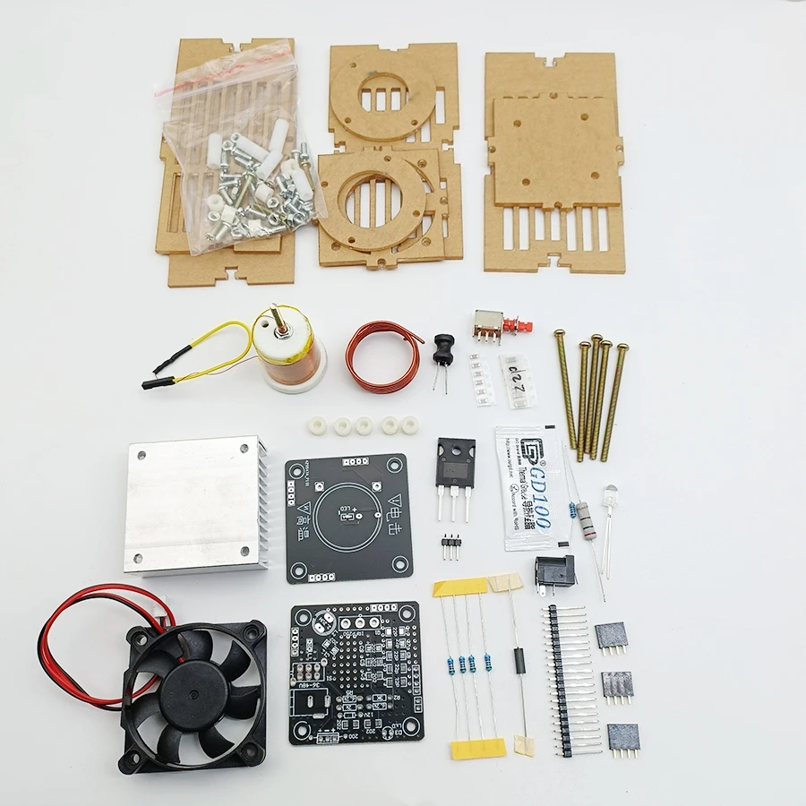 Kit Fai Da Te Bobina Di Tesla HFSSTC – Forma Candela, Alta Frequenza, 36-40V 2A