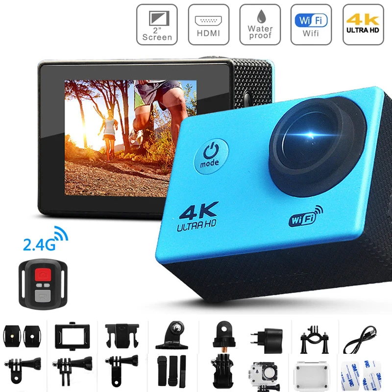 울트라 HD 액션 카메라, 4K 30fps 2.0, 170D 수중 방수 헬멧 비디오 녹화 카메라, 원격 제어 스포츠 카메라, 신제품
