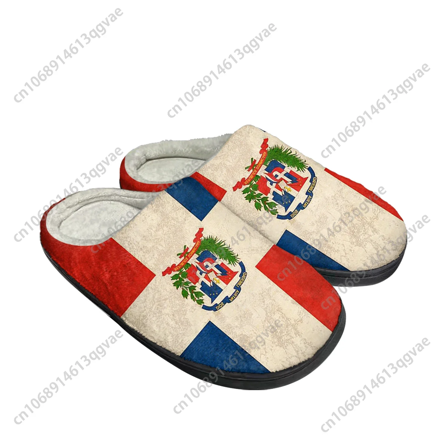 Dominican Republic Flag Home Cotton Custom Slippers Mens Womens Sandals Plush Bedroom Casual Keep Warm Shoes Thermal Slipper