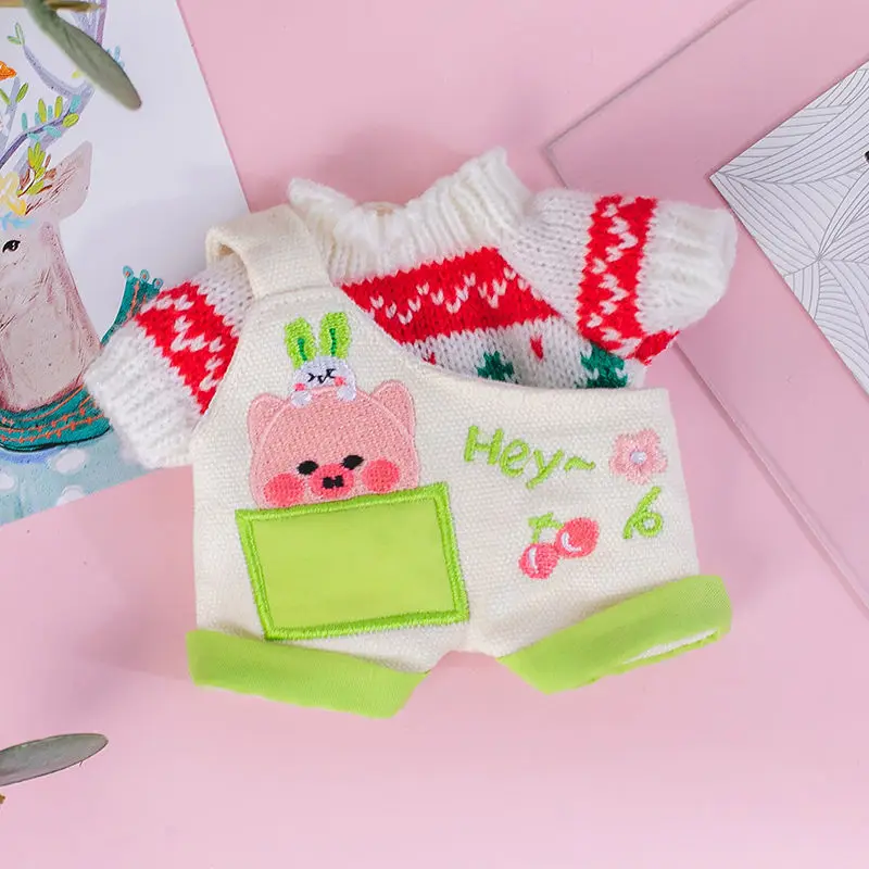 Doll Clothes Shoes Knitting Sweater Denim Shorts Outfit for 20cm Idol Dolls