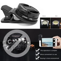 37/52MM CPL Filter Circular Camera Black Accessories Universal With Clip Portable Professional Phone Polarizer Wide Angle Lens 2