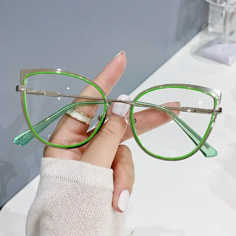Women's Designer Oversized Cat Eye Anti-Blue Light Eyeglasses Frame