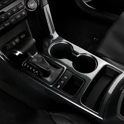 Sleek Car Center Console Gear Shift & Cup Holder Frame Trim Cover (Carbon Fiber)
