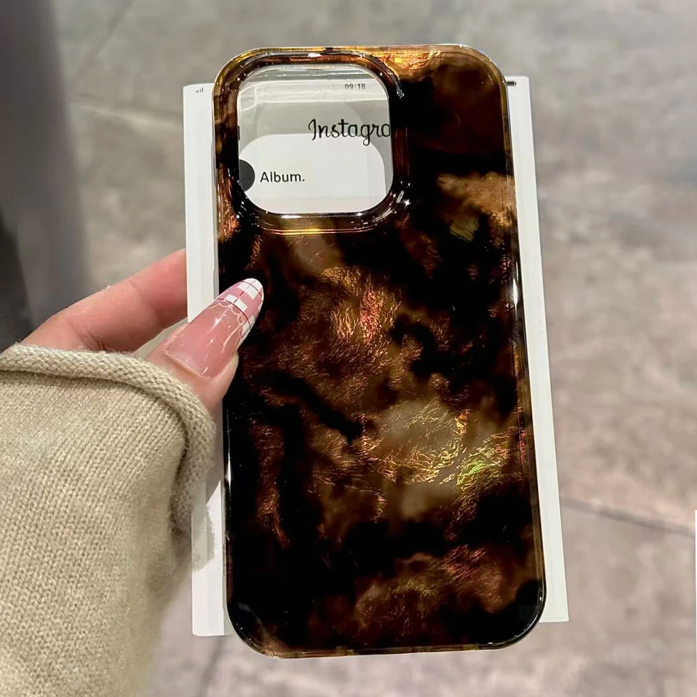 Elegant Black Brown Tortoiseshell Amber Phone Case Cover