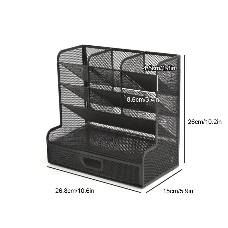 1 Desktop Stationery Storage Rack, Desktop Organizer, Multi-Cell Design, Easy Classification, Non-Slip Foot Mat, Suitable For No