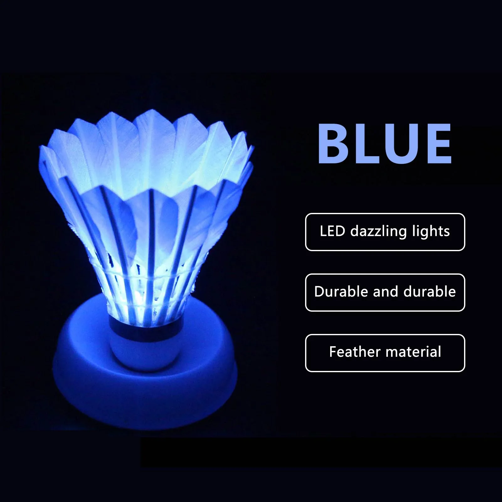 4pcs LED Badminton Shuttlecocks with Light Suitable for Outdoor and Indoor Sports badminton shuttlecock feather shuttlecock