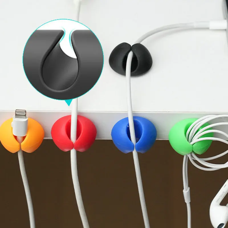 30-1PCS Mini Cable Winder Organizer USB Charging Cable Clips Desk Tidy Organiser Wire Cord Holder Protectors In Home Office Car cable organizer cable protector cable clip