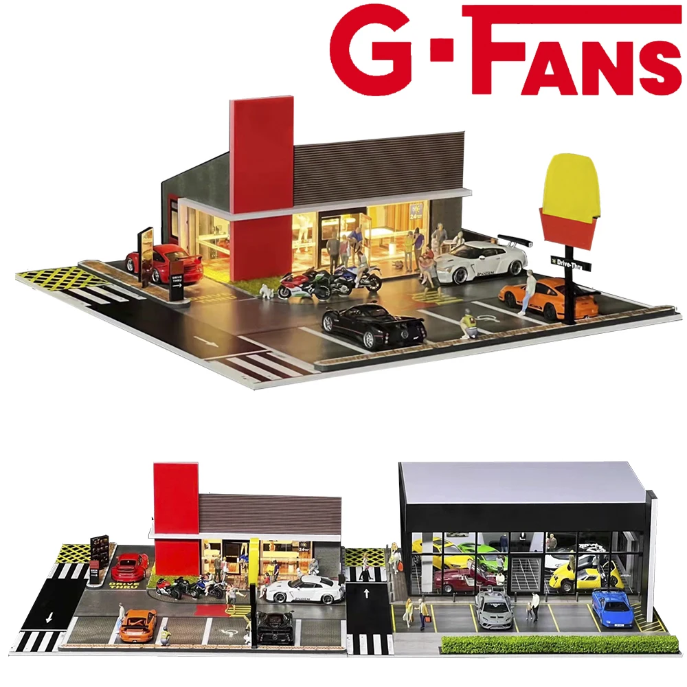 710018 G-fans 1:64 Garage Diorama Model With Led Lights