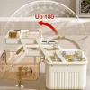 3 Layers Makeup Storage Organizer Large Capacity Skincare Organiser Storage Box For Lipstick Eyeshadow Cosmetic Organizer 4