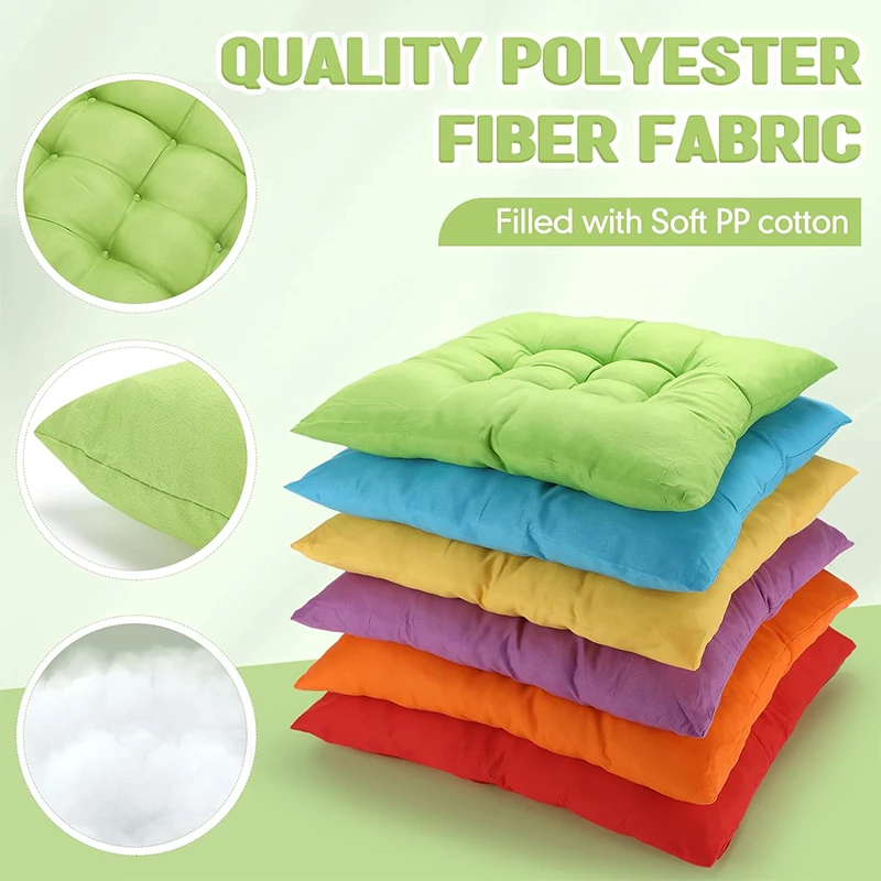 LMETJMA Chair Pads Cushions for Dining Chairs Square Floor Pillows Meditation Flexible Seating JT408