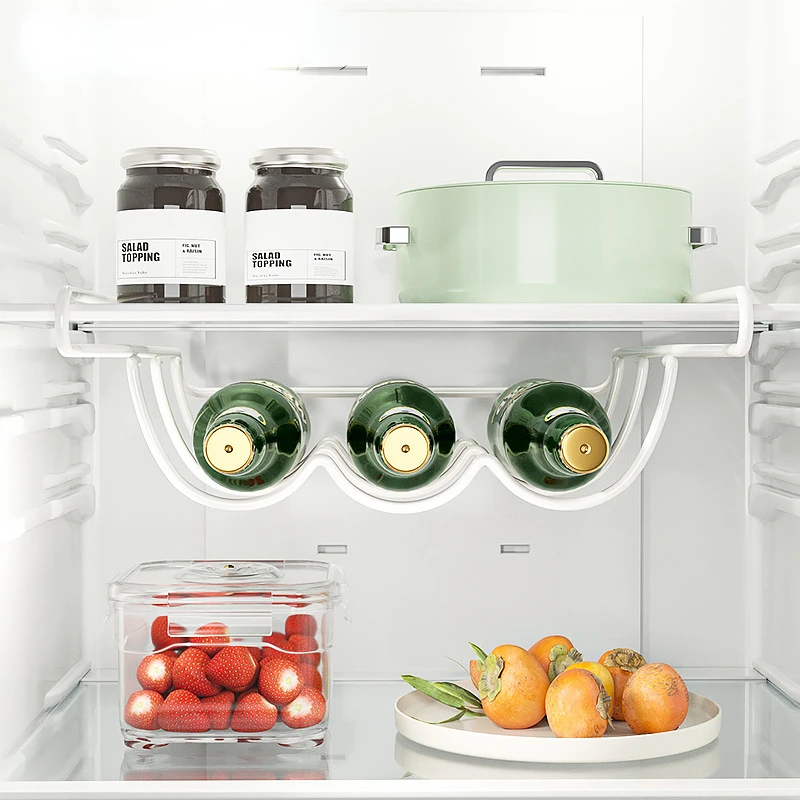 Creative Home Furnishing Accessories Beer Bottle Fridge Organizer Wine Display Shelf Holder Hook Refrigerator Storage Rack 3