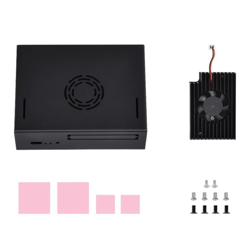 

F3KE Metal Case Black Protection Box Visionfive 2 RISC-V for StarFive JH7110 Processor with Integrated 3D GPU