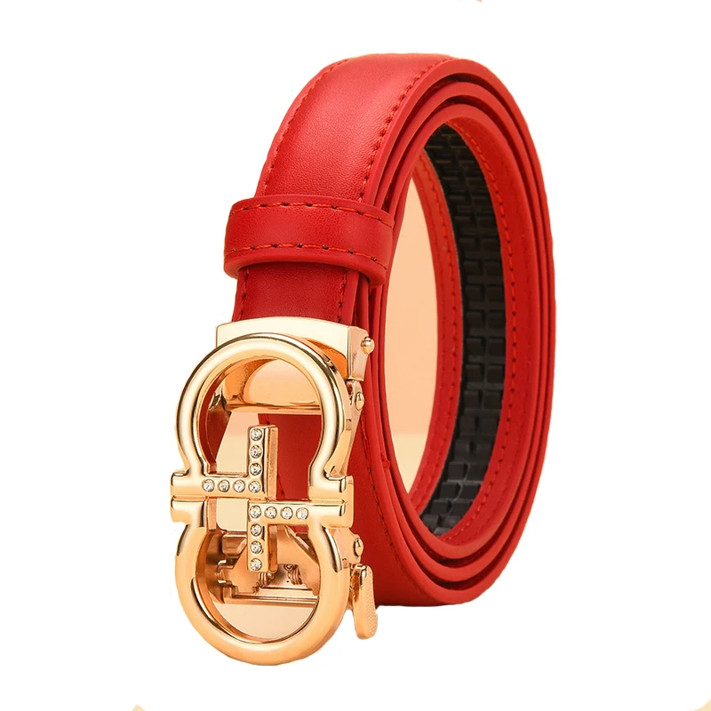 Belt Woman Genuine Leather Pu Mixed High Quality Ladies Strap Luxury Korea Fashion Designer Automatic Metal Buckle Waistband