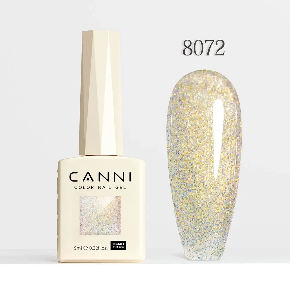 CANNI HEMA Free Black Glitter Diamond Sparkle Gel Polish - Long-Lasting Glossy Finish