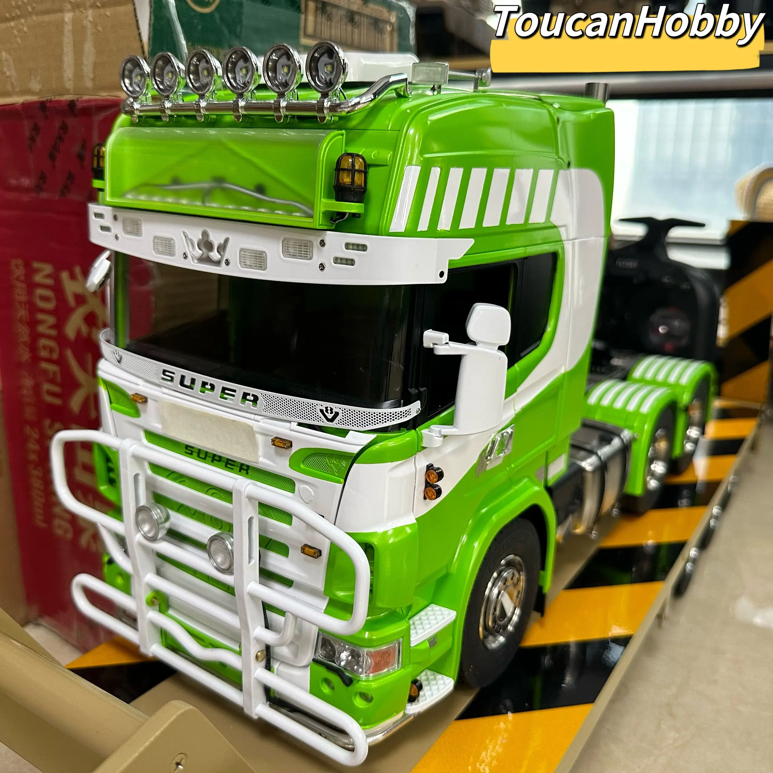 6*6 1/14 Scale RC Tractor Truck Metal Car 3-speed Model with Light Sound Smoking Painted Assembled Remote Control Customized Toy 3