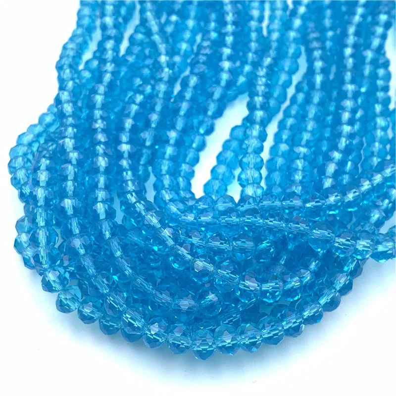 Vibrant Blue-Green Crystal Beads for Jewelry Crafting – Rondelle Faceted Glass Spacer Beads for DIY Bracelets
