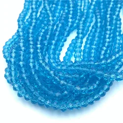 Vibrant Blue - Green Crystal Beads for Jewelry Crafting - Rondelle Faceted Glass Spacer Beads for DIY Bracelets (Lake blue)