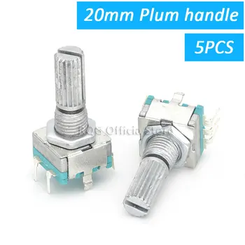 5PCS/LOT 20 Position 360 Degree Rotary Encoder EC11 w Push Button 5Pin ...