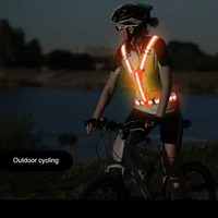 Safety Vest USB Rechargeable Adjustable & Elastic High Visibility Running Vest LED Safety Running Vest for Runners Night Walking 2
