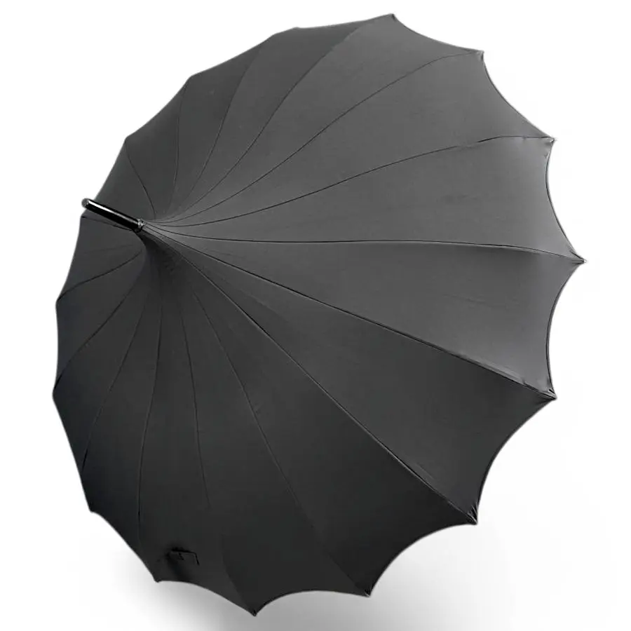 Wing Auto Open Umbrella with Heart of Darkness Handle Gothic Pagoda Top Design 12 Rib Windproof Waterproof UV Protection 41 Larg