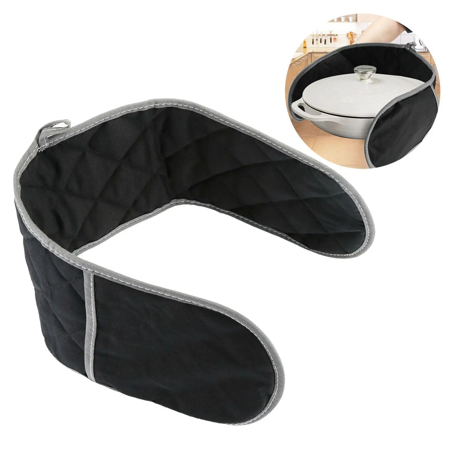 Double-Ended Oven Gloves Padded Long Anti-scalding Thick with Inner Cotton Layer Microwave Baking Barbecue Mitts