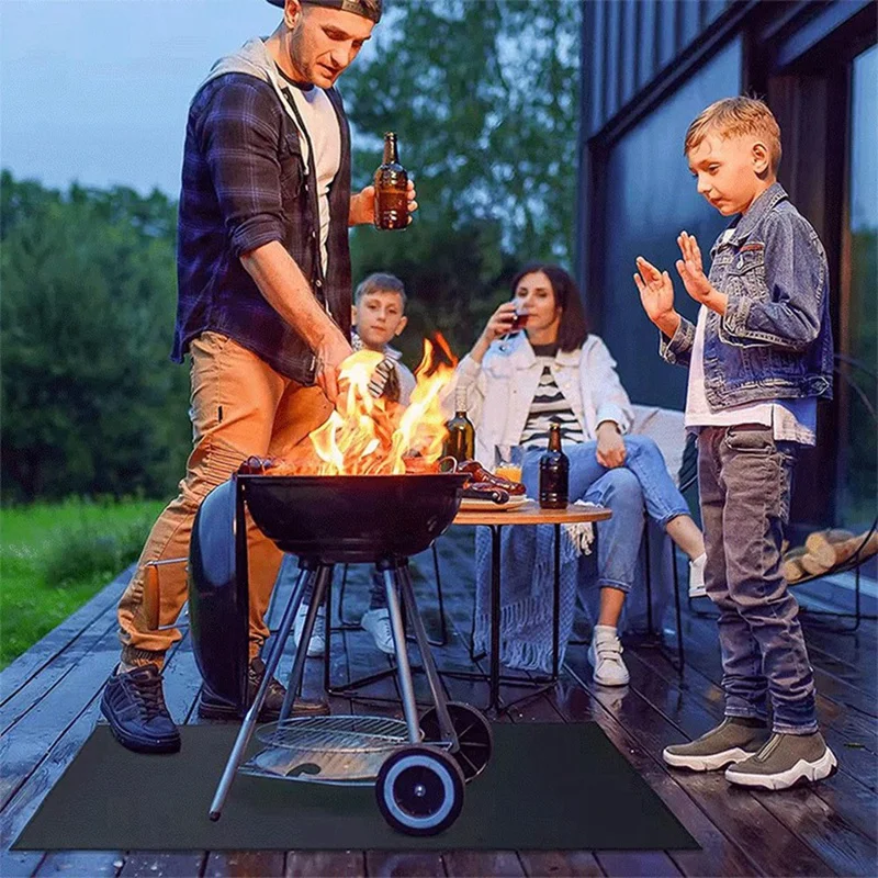

AFBC Undergrill Mat & Fire Pit Mat, Reusable Under The Grill Mat, Outdoor Flat Top Gas Mat, Charcoal Grill Mat