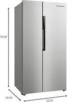15.6 Counter Depth Full Size Refrigerator, Side Doors, Stainless, 15.8 cu ft 2