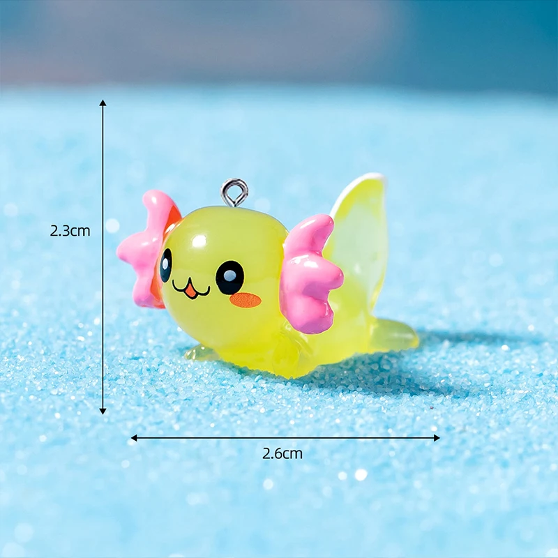 COGCHARGER Lot De 24 Breloques Axolotl Lumineuses En Résine, Couleurs