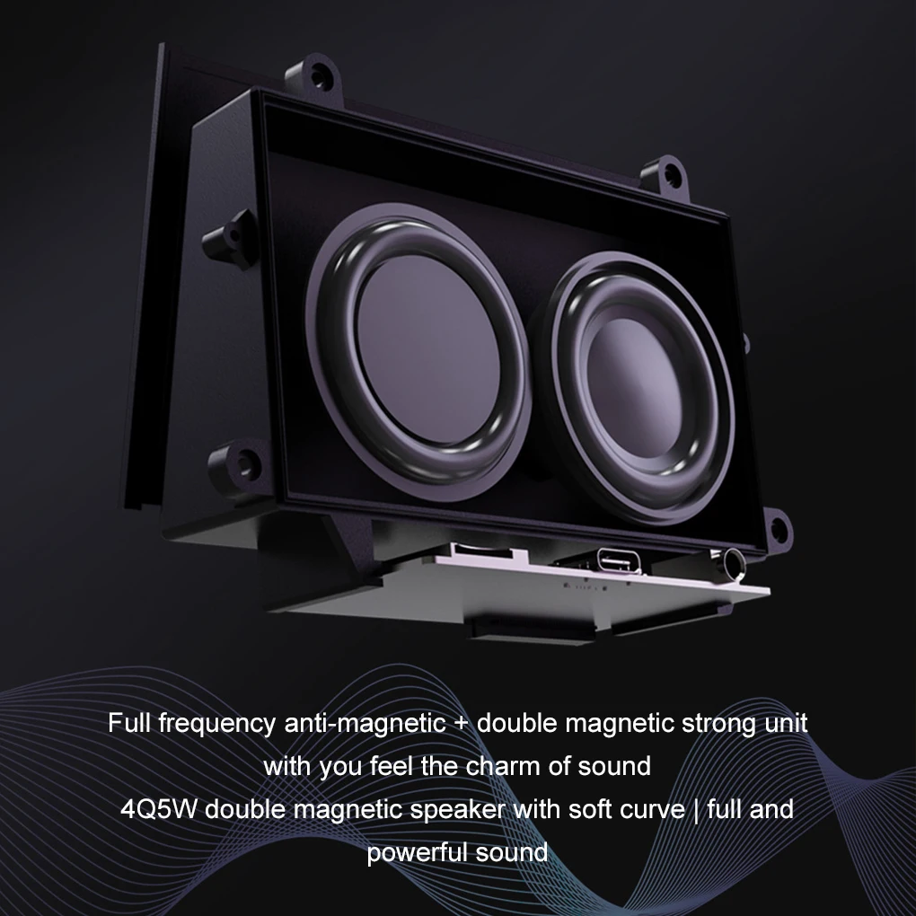 Stereo Sound Bluetooth Speaker Portable Clock Wireless White Noise Sleep Aid Audio System HD Lyrics Display Soundbar Music Box