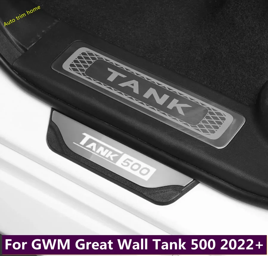 

Fit For GWM Great Wall Tank 500 2022 2023 Interior Car Accessories Door Sill Inside Scuff Plate Decor Frame Cover Trim