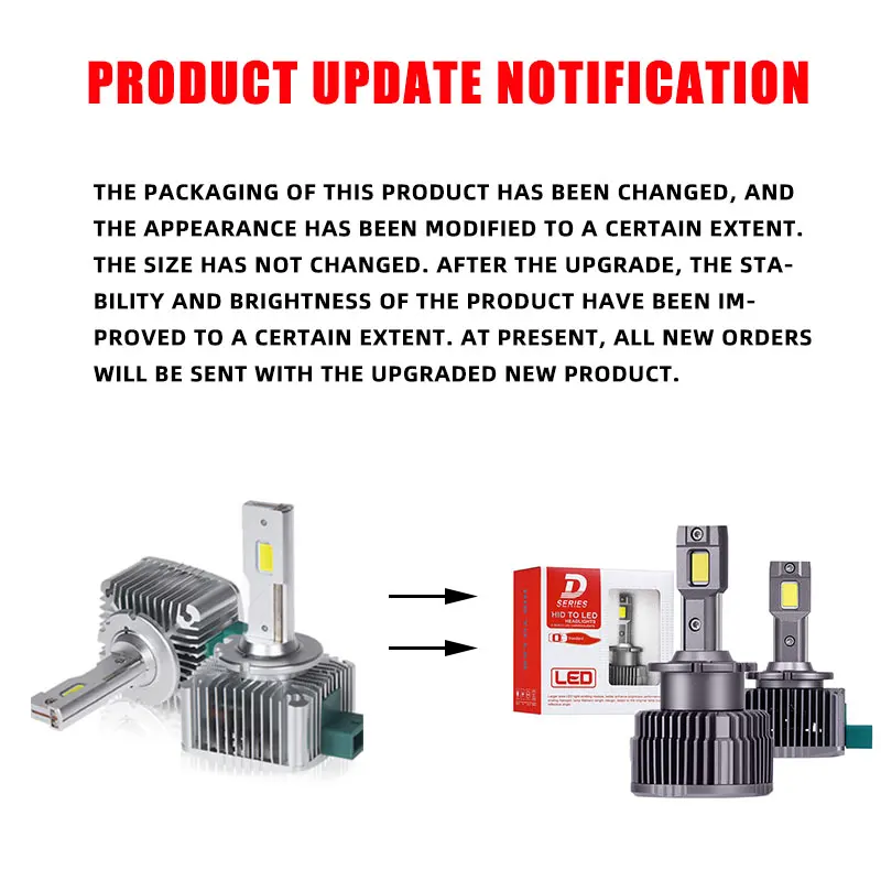 DAWNKNIGHT D1S D2S D3S LED Headlights Replacement Original HID 55W D1S D4S D5S D8S LED Plug and Play 6500K 12V