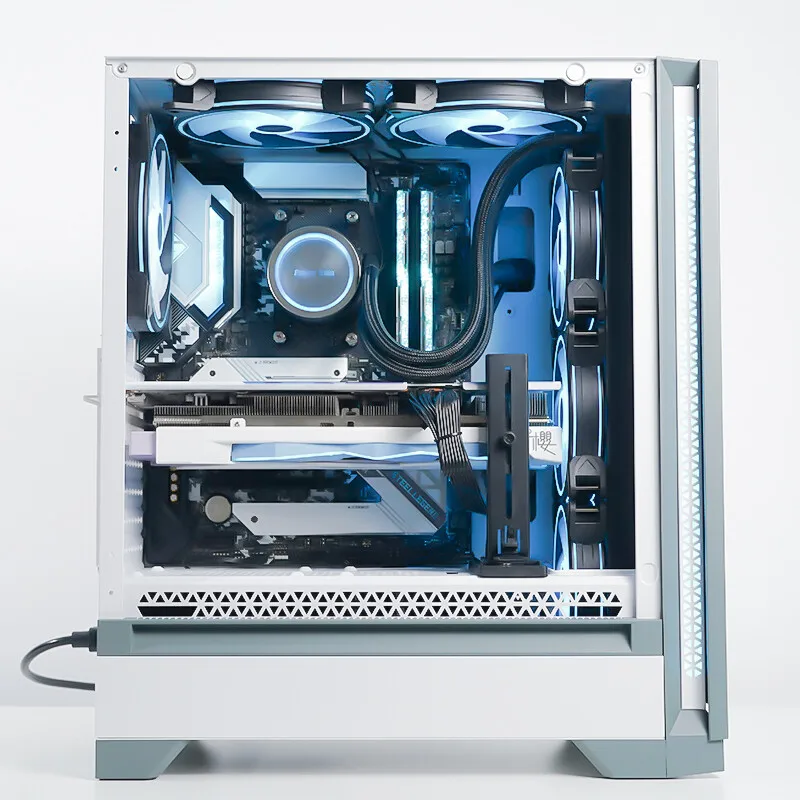 Suporte de Computação Gráfica Trem de Força Suporte Gpu Escalável Elevação Jack Companheiro Preto Branco - Imagem 5