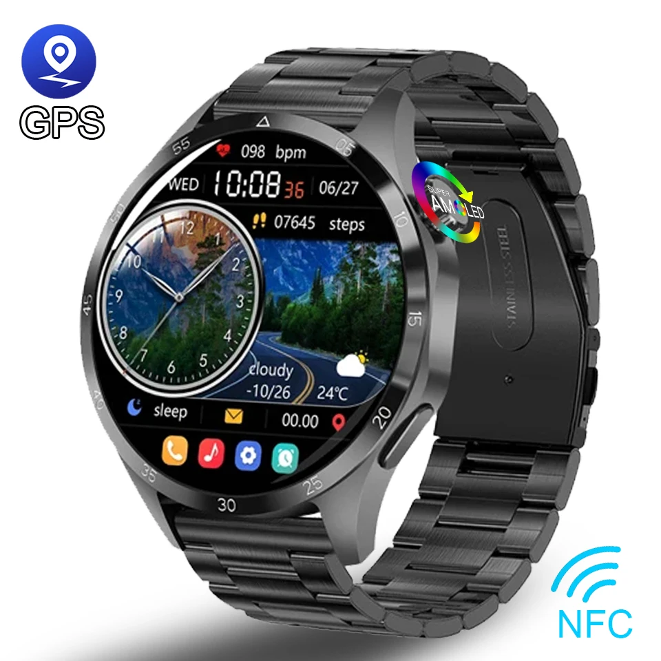 

For Huawei Watch 4 Pro NFC Smart Watch GT4 Pro GPS AMOLED 360*360 HD Screen Blood Sugar BT Call IP68 Waterproof SmartWatch Men