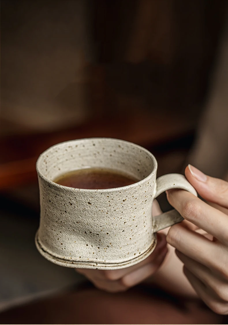 Handmade Rough Pottery Latte Coffee Cup